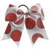 NEW "GLITTERY BASKETBALL" Cheer Bow Pony Tail 7 Inch Girls Hair Cheerleading Games Sports Team Tournaments Playoffs Grosgrain Ribbon