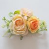 Fangsen Elegant Silvery Rose Peony Hydrangea Daisy Handmade Flower Headpiece Perfect for Wedding Hair Accessories Floral Hair Accessories Hair Comb and Bridal Accessories (Orange)