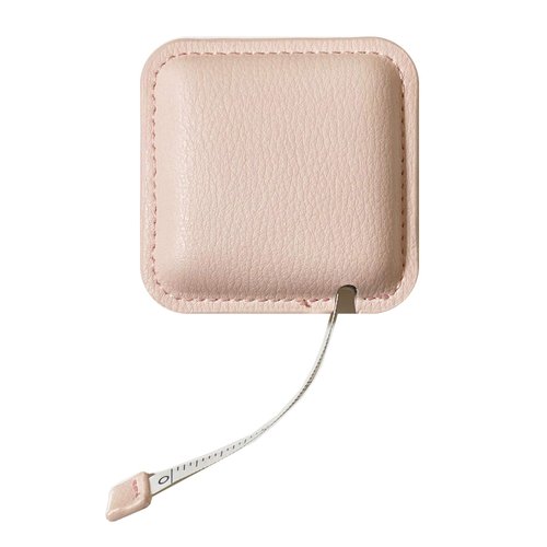 haoa Tape Measure for Body Measuring, 79Inch/2Meters Retractable Measuring Tape for Body Fabric Sewing,Measurements Dual Sided (Square,1 Pack) (Pale Pink)