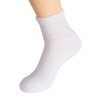 MD Diabetic Socks Mens and Womens Half Cushion Circulatory Quarter Socks for All Seasons Loose Fit 6 Pack 13-15 White.
