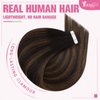 YoungSee Tape in Human Hair Extensions Brown Balayage Tape in Extensions Human Hair Dark Brown Balayage Invisible Tape in Hair Extensions Human Hair Ombre 20 Inch 20pcs 50g Tape in Hair Durable