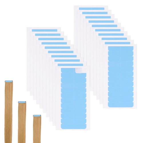 Hair Extension Tape, 240 Pieces Double Sided Adhesive Tape in Tape Replacement Invisible Waterproof Lace Front Wig Tape Tabs Real Hair Extensions Supplies for Human Hair Extensions No Residue 4x0.8cm