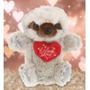 DolliBu I Love You Valentine Plush Sloth Hand Puppet - Cute Stuffed Animal with Red Heart and Name Personalization Gift for Valentines Day, Birthday, Anniversary - 9.5 Inches