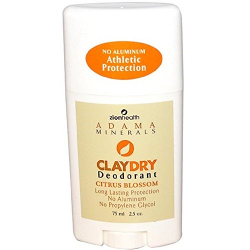 Zion Health 2 Pack Adama Claydry Natural Deodorant 2.5oz Citrus Blossom Solid