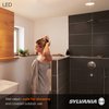 SYLVANIA 4” LED Recessed Lighting Downlight with Trim, Dimmable, 7.5W=65W, 600 Lumens, White 3000K, Wet Rated / UL / Energy Star - 4 Pack (62022)