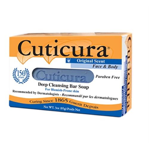 Cuticura Deep Cleansing Face and Body Soap, Antibacterial, Medicated ORIGINAL – Deep Cleansing Bar Soap for Blemish-Prone Skin 3 oz (Pack of 6)
