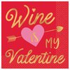 "Wine Is My Valentine", Beverage Party Napkins, 5" x 5", 16 Ct.