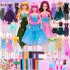 Fashion Designer Kit for Girls, Sewing Kit with 3 Dolls 3 Mannequins, Doll Clothes and Accessories Making Kit, DIY Arts and Crafts Kit for Kids, Toy Gift for 6 7 8 9 10 11 12 Year Old Girls Kids