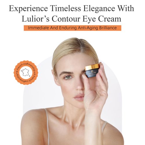 LULIOR Eye Contour Cream | Under Eye Cream for Dark Circles, Wrinkles, Puffiness & Bags Under Eyes | Vegan Collagen & Hyaluronic Acid | Hydrating Anti Aging Eye Cream for Men and Women | 15 ml