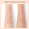 URQT 4 PCS Hydrating Tinted Lip Oil, Colorless Translucent Shiny Pearl Texture Lip Glow Oil, Nourishing & Non-sticky Long Lasting High Shine Lip Plumping Glass Finish Liquid Lip Gloss (Set A)