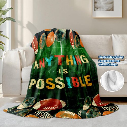 keepitcozi Football Throw Blanket for Boys Girls, Football Gifts Blanket for Adult Kids Home Room Decor, Birthday Christmas Valentines Day Gifts, Football Stuff for Team Fans, Flannel Blanket 50"x60"