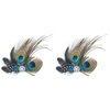 Peacock Hair Clip, 2pcs Carnival Party Hairpin, Wedding Dance Party Hair Accessory, Charming Peacock Headpiece Hair Accessories