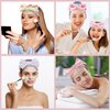 WILLBOND 24 Pack Spa Headband Bow Hair Band Facial Makeup Headband Women Face Wash Headband Adjustable Skincare Headbands Flannel Towel Soft Head Wraps for Women Shower Washing Face(Stylish Pattern)