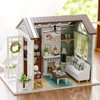 TuKIIE DIY Miniature Dollhouse Kit, 1:24 Scale Wooden Mini Christmas Doll House Accessories with Furniture for Kids Teens Adults(Happy Times)