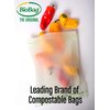 BioBag 100% Certified Compostable Resealable Food Storage Bags, 20 Count, Quart, Perfect for Refrigerator