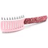 Bestbling Bling Styling Hair Smooth and Detangle Hair Brush for Women, Girl, Men, Arc-shaped Spareribs Comb (Pink)