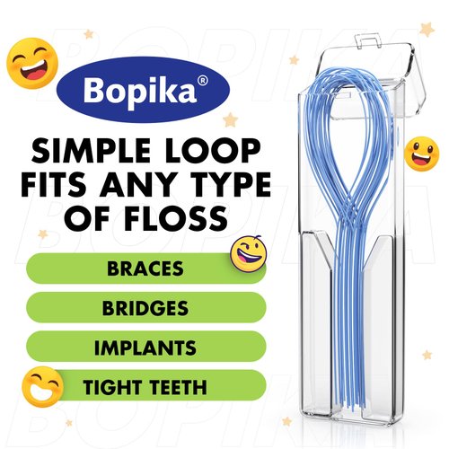 Bopika Floss Threaders Dental Floss for Braces, Bridges, and Implants 150 Count