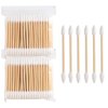 Fcozpjk 200PCS Pointed Tip Cotton Swabs, Precision Tip Cotton Swabs with Wooden Sticks, Double Side Cotton Buds for Makeup, Personal Care, Nail Polish Clean Up Tool, Nail Polish Corrector Swabs