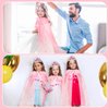 ShyLizard Princess Dress Up Clothes for Little Girls, 10 Pcs Toddler Dress Up Toys, Princess Cape with Crown, Wand, Jewelry, Princess Pretend Play Toys Gifts for 3 4 5 6 Year Old Girls(Pink)