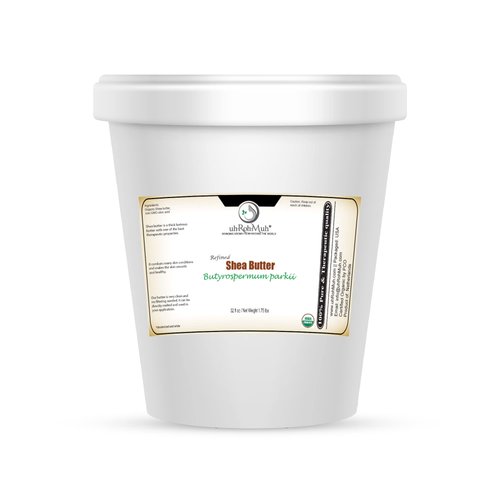 uh*Roh*Muh USDA Certified 32 fl oz Organic Shea Butter from the Netherlands | Refined, Nourishing Body Butter for Smooth and Healthy Skin (Net Wt: 0.8 kg / 1.7 lb)