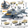 XDUOYJOY Military Fighter Jet Toys, Army Airplane Toys with 7 Vehicles Trucks Helicopter Army Men, Decorate & Launch The Missile, Birthday for Boys Girls
