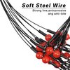 Saltwater Fishing Wire Leader Fishing Leaders with Swivels Snaps Stainless Steel Sulf Fishing Rigs Fishing Gear Tackles for Lures Bait Hooks (2arm rigs)