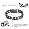 shajwo Cremation Urn Bracelet for Human Ashes for Men,Cuban Link Bracelet Cremation Jewelry for Ashes Urn Keepsake Memorial Ash Holder Bracelet,Black 20cm