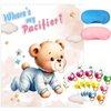 Pin The Pacifier on The Baby Game,Pin The Pacifier on The Bear Game,Where is The Teddy Baby’s Binky Party Favors,Pin The Dummy on The Bear