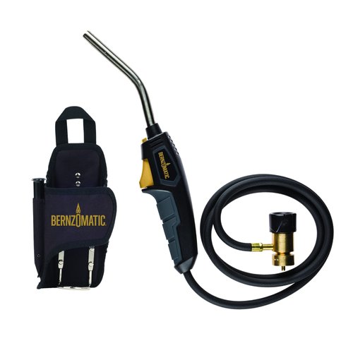 Bernzomatic BZ8250HT Reach Hose Torch, Trigger-Start Hose Torch with Included Holster For Fuel Canister, Red (8250 Reach Torch)