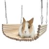 Hamiledyi Wooden Ladder Bridge Hamster Suspension Bridge Hamster Hammock Hamster Hanging Toy Small Animal Hammock Swing Small Animal Chew Toys Cage Accessories for Small Rabbit Chinchilla Guinea Pig