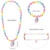 Msnailfly Unicorn Stretch Necklace Little Girl Toddler Necklace Bracelet Set, Little Princess Jewelry Accessories Favors Bags for Girls (2)