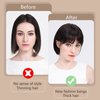 FIRSTPELLA 2PCS Hair Clip in Bangs, Curved Bangs Hair Clip Wispy Bangs with Temples Hairpieces,Bangs Clip in Hair Extensions Air Fringe Clips on Bangs for Women Girls Daily Wear - Dark Brown