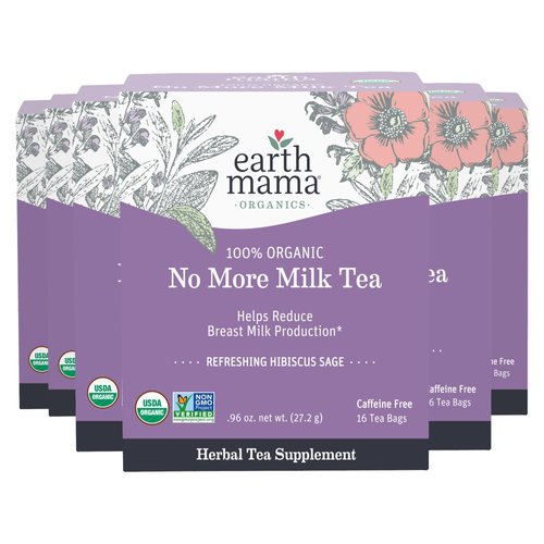 Earth Mama No More Milk Tea | Organic Herbal Tea Bags to Reduce Breast Milk Production, Stop Brea...