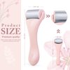Ice Roller for Face and Eye 2 Pcs,Face Roller Skin Care for Puffiness,Migraine,Pain Relief,Eye Roller For Puffy Eyes Dark Circles,Stainless Steel Facial Roller (Pink)