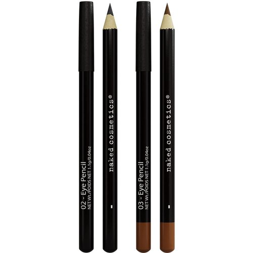 Naked Cosmetics Black Eyeliner & Brown Eyeliner Pencil for Makeup - Waterproof Eyeliner Pencil & Smudge Proof Eyeliner for Women - Smooth Glide & Long Lasting Eyebrow Pencil Eye Liner Set of 2