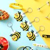 48 Pieces Cute Bee Keychain Bee Rubber Bracelets Bee Birthday Party Favors Honey Bee Silicone Wristband Bee Party Decorations for Birthday Supplies