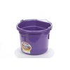 Little Giant® Flat Back Plastic Animal Feed Bucket | Animal Feed Bucket with Metal Handle | Horse Feed & Water Bucket | 8 Quarts | Purple