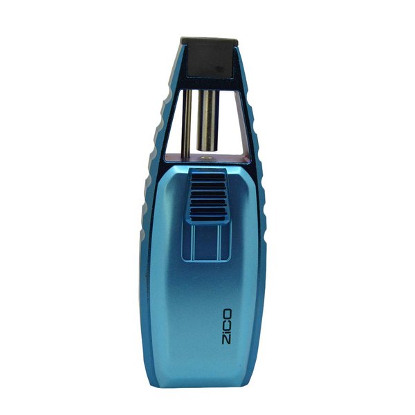 Zico Butane Stainless Steel Torch Flame Refillable Lighter (Blue)