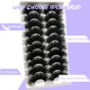 IFSOWDRA Mink Lashes Fluffy Wispy Cat Eye Dramatic 3D Lashes Mink 25mm Long False Eyelashes Pack 20mm Volume D Curl Strip Lashes That Look Like Extensions