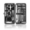 Manicure Kit, Okom Manicure Set, Travel Essentials Nail Kit, Includes Nail Clippers, Nail File and Pedicure Tools for Feet Pedicure Kit, Gifts for Men and Woman, Grooming Kit(19Pcs)