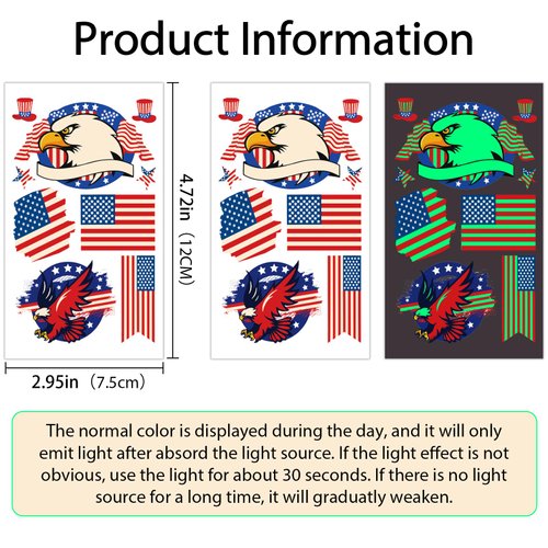 Glow In The Dark 9 Countries National Flag Temporary Tattoo, 36 Sheets American Canada Mexico Brazil Flag Fake Tattoos, Britain Germany France Italy Spain Flag Body Tattoos Stickers Party Supplies