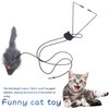 YUGYUJ Cat Toy Rope Mouse Play Supplies, Hanging Retractable Cat Catching Mouse Toy, Funny Door Hanging Bouncing Mouse Retractable Plush Mice Cat Interactive Toy (Black)