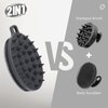 FREATECH 2-in-1 Silicone Body Scrubber - Bath Shower Body Brush and Shampoo Brush Scalp Massager Exfoliator, Deep Cleanse Skin & Hair, Lathers well, Easy to Clean and Long-lasting, Black