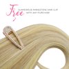 Marat Wire Hair Extensions 18 inch 95g Light Blonde Highlighted Golden Blonde Remy Human Hair Extensions with Fish Line Invisible Transparent Wire Hair Extensions Real Human Hair Hair Extensions