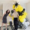 One Happy Dude Balloon Arch Garland Kit, 128Pcs 18" 12" 10" 5" Yellow Black Balloons with Checkered Foil Balloons for One Happy Dude Birthday Decorations Baby Shower Boys 1st Birthday Party Supplies