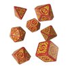 Q-Workshop Starfinder Dawn of Flame RPG Ornamented Dice Set 7 Polyhedral Pieces