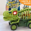 Wellkyo Dinosaur Toys for Kids 3-5 Years,Tyrannosaurus Dinosaur Truck Toys with Jurassic World Activity Play Mat,4 Motorcycle Riding Dinosaurs，8 Dinosaur Cards，6 Dino Figures Set for Boys Girls