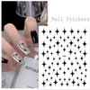 Shiny Crystal Heart Sun Moon Star Nail Stickers for Nail Art,6 Sheets Silver Gold Black Heart Sun Moon Stars Nail Decals 3D Self-Adhesive Nail Designs Sticker for Acrylic Natural Nail Decoration DIY
