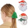 E EMZHOLE 3PCS Christmas Hair Claw Clips Christmas Tree Hair Clamps Jaw Clip for Women Girls Christmas Snowman Hair Claw Clips Santa Claus Non Slip Hair Claw Clips Hair accessories for Women
