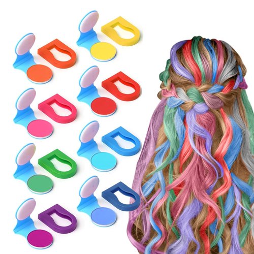 Dulele 8PCS Sliding Hair Dyeing Powder Color Chalk for Hair DIY, Temporary Hair Chalk Hair Dye Powder, Water-Soluble Hair Color Makeup For Sport Events Halloween Christmas